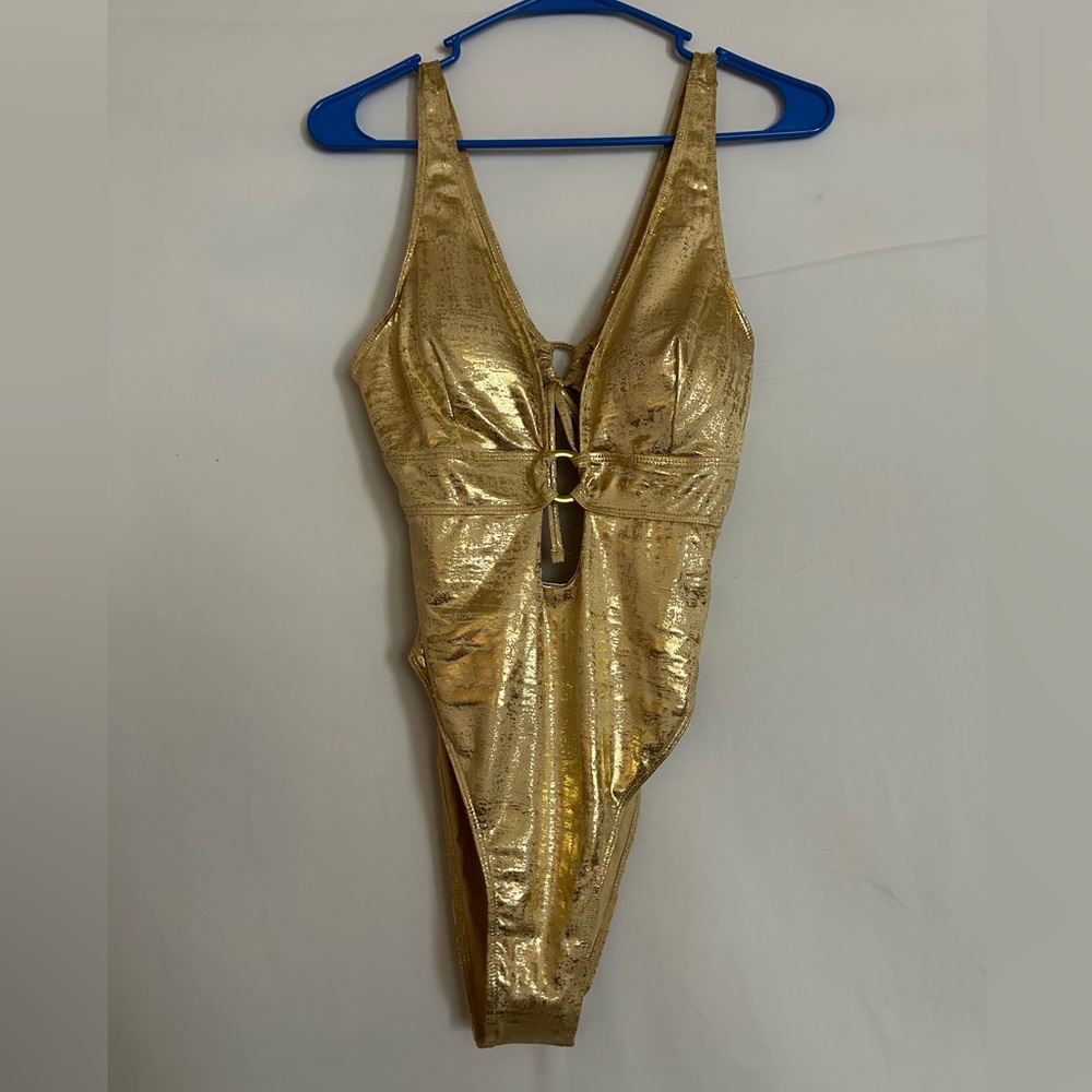 Elegant Gold Women's One Piece Swimsuit